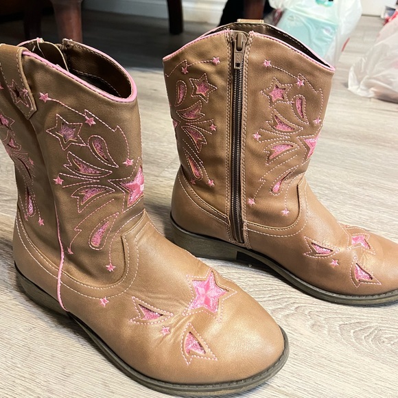 wonder nation Shoes Childrens Boots Girl Pink Sparkle Full Zip Side